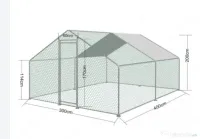 Cotet de gaini, pasari, 4 x 3 x 2 metri, otel galvanizat