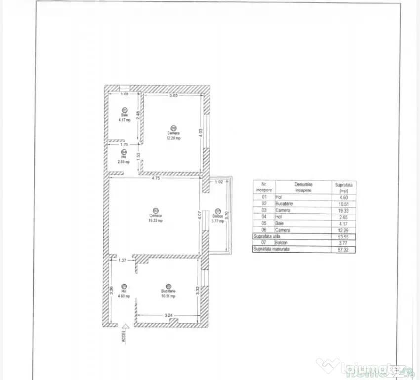 Apartament cu 2 camere, 53.55 mp, mobilat – zona Girocului - Timisoara (Timis)