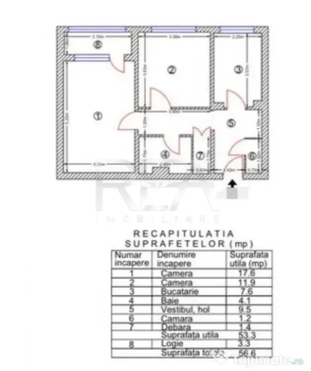 2 camere, et 8/10, 57 mp, bloc 1979-Lujerului