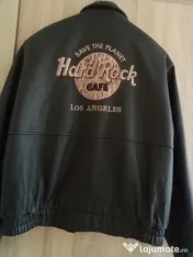 Geacă Vintage Hard Rock Cafe din piele naturală. 