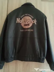 Geacă Vintage Hard Rock Cafe din piele naturală. 