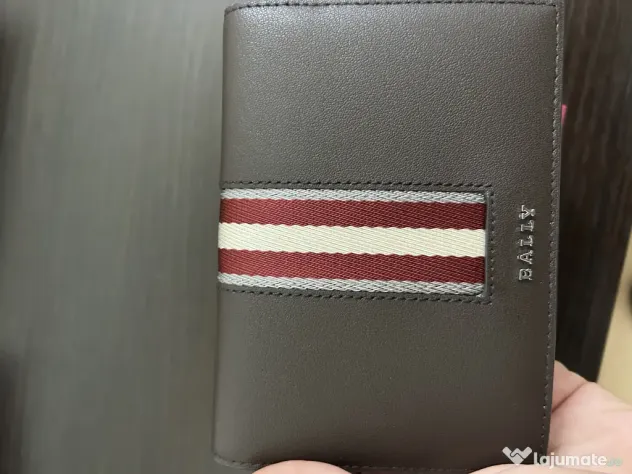 Portofel de lux Bally Switzerland, full grain leather, maro