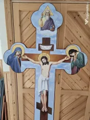 Troiță pictată în ulei pe lemn de paltin 