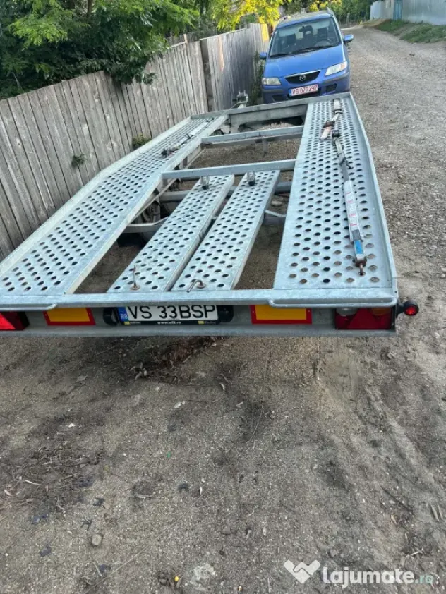Platformă auto 2 axe BNG 2700 kg – Basculabilă – Stare foarte bună