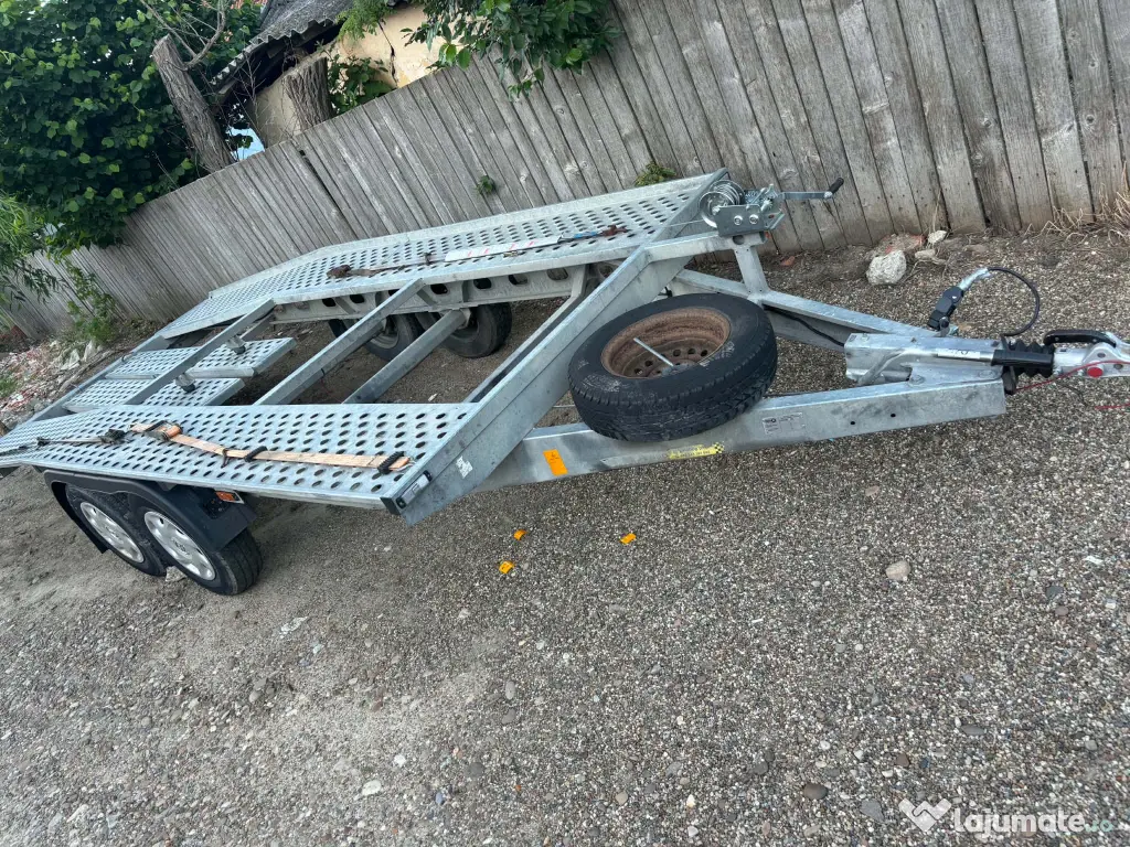 Platformă auto 2 axe BNG 2700 kg – Basculabilă – Stare foarte bună