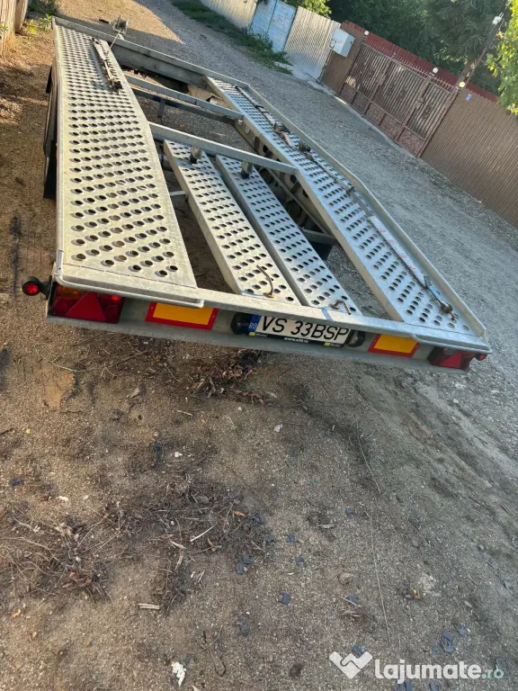 Platformă auto 2 axe BNG 2700 kg – Basculabilă – Stare foarte bună