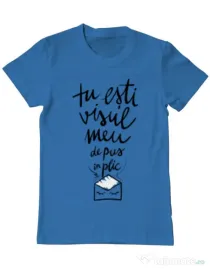 Tricou ADLER barbat Tu esti visul meu Albastru azuriu
