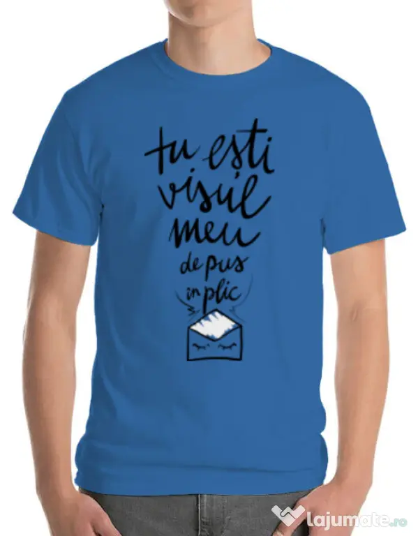 Tricou ADLER barbat Tu esti visul meu Albastru azuriu