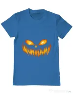 Tricou ADLER barbat Scary pumpkin face Albastru azuriu