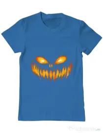 Tricou ADLER barbat Scary pumpkin face Albastru azuriu