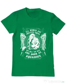 Tricou ADLER barbat The best women are born as Aquarius Verde mediu