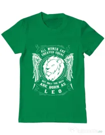 Tricou ADLER barbat The best women are born as Leo Verde mediu