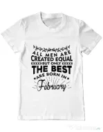Tricou ADLER barbat The best men are born in February Alb