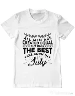 Tricou ADLER barbat The best men are born in July Alb