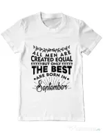Tricou ADLER barbat The best men are born in september Alb