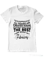 Tricou ADLER barbat The best women are born in February Alb
