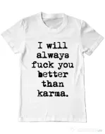 Tricou ADLER barbat Better than karma Alb