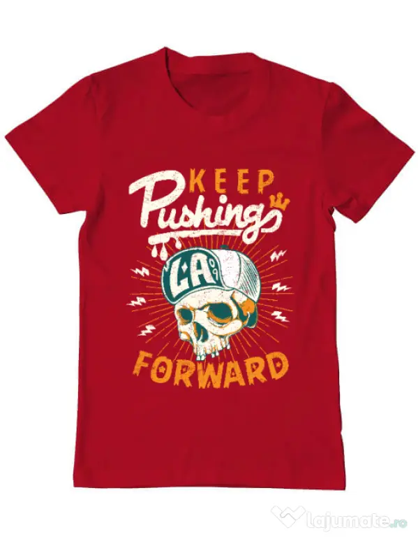 Tricou ADLER barbat Keep pushing Rosu