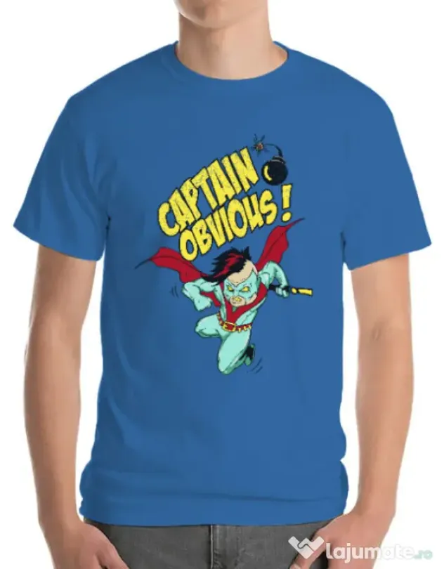 Tricou ADLER barbat Captain obvious Albastru azuriu