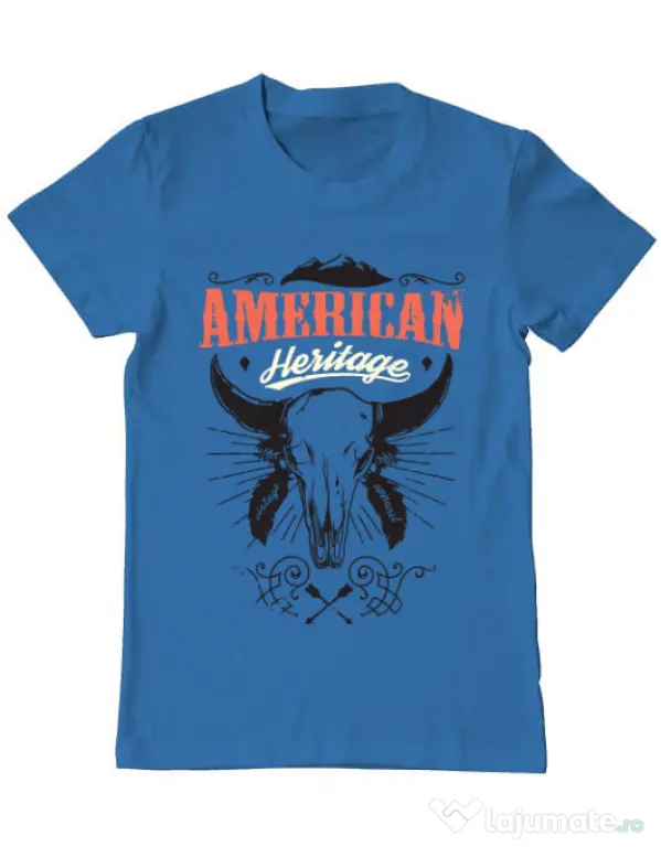 Tricou ADLER barbat American heritage Albastru azuriu