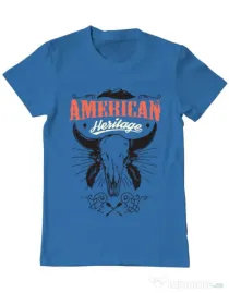 Tricou ADLER barbat American heritage Albastru azuriu