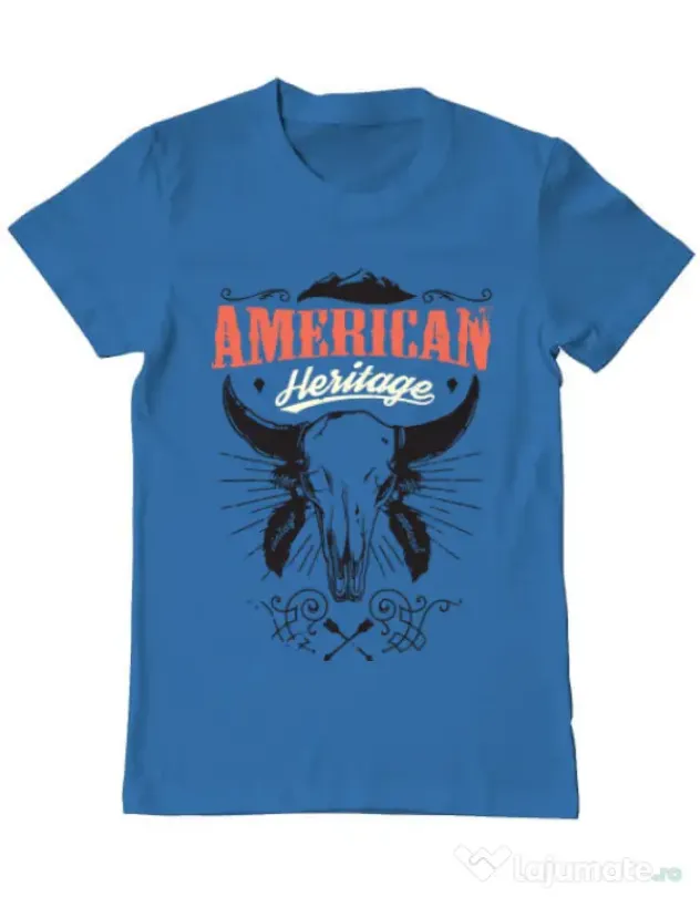 Tricou ADLER barbat American heritage Albastru azuriu