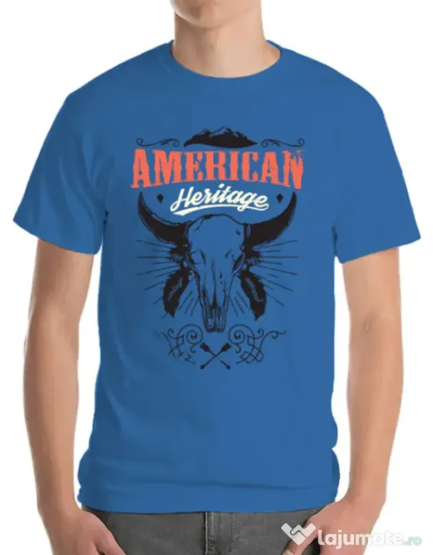 Tricou ADLER barbat American heritage Albastru azuriu