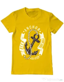 Tricou ADLER barbat Anchor your soul Galben