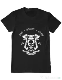 Tricou ADLER barbat Bad bones crew crest Negru