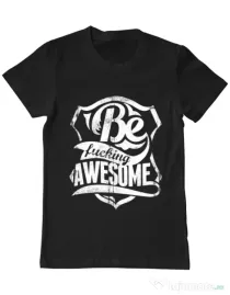 Tricou ADLER barbat Be awesome Negru