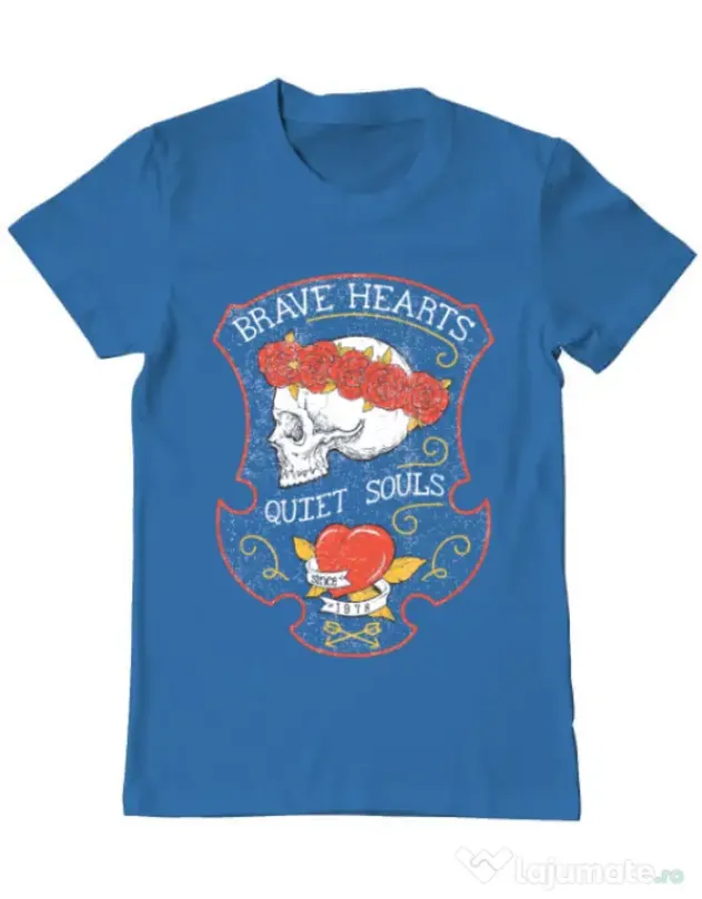 Tricou ADLER barbat Brave hearts Albastru azuriu