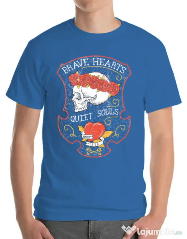 Tricou ADLER barbat Brave hearts Albastru azuriu