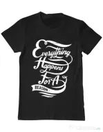 Tricou ADLER barbat Everything happens for a reason Negru