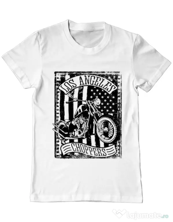 Tricou ADLER barbat Flag and bike Alb