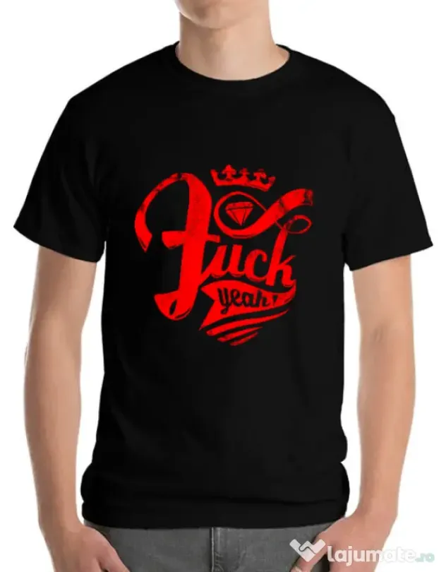 Tricou ADLER barbat Fuck yeah Negru