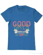 Tricou ADLER barbat Good girls need spanking Albastru azuriu