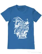 Tricou ADLER barbat Learn the rules Albastru azuriu