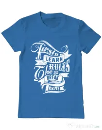 Tricou ADLER barbat Learn the rules Albastru azuriu