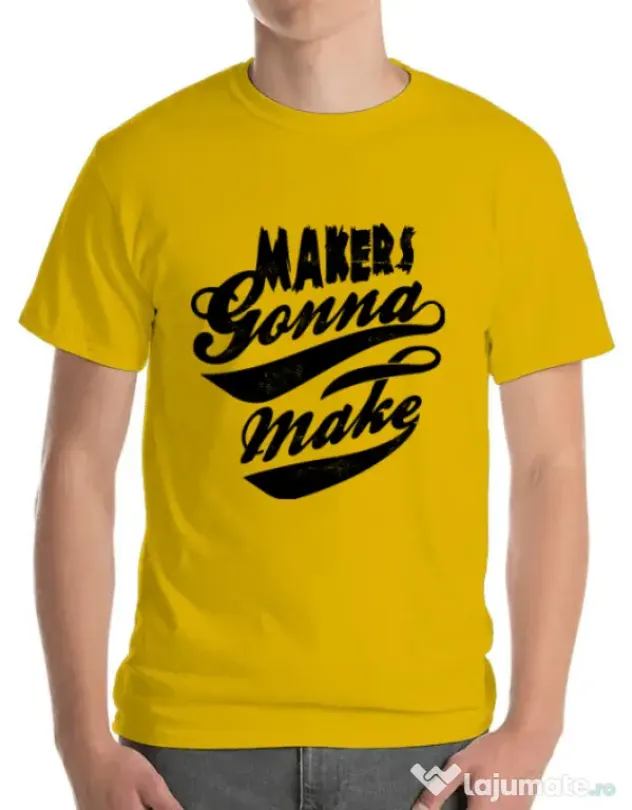 Tricou ADLER barbat Makers gonna make Galben