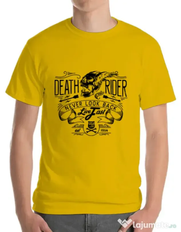 Tricou ADLER barbat Never look back Galben