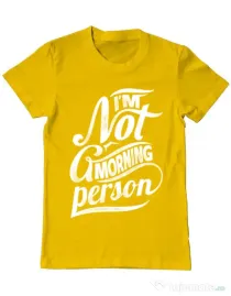 Tricou ADLER barbat Not a morning person Galben