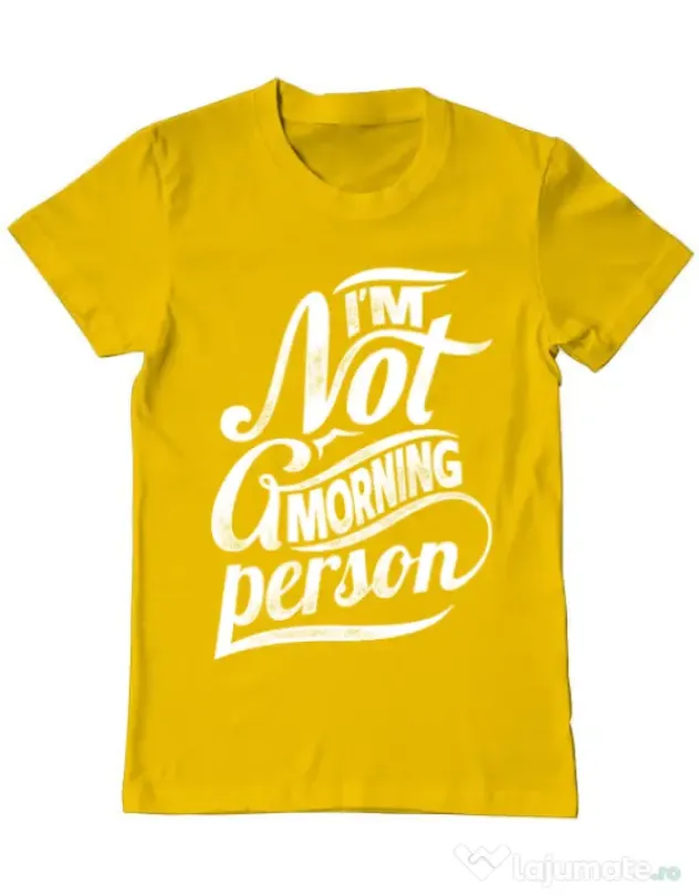 Tricou ADLER barbat Not a morning person Galben