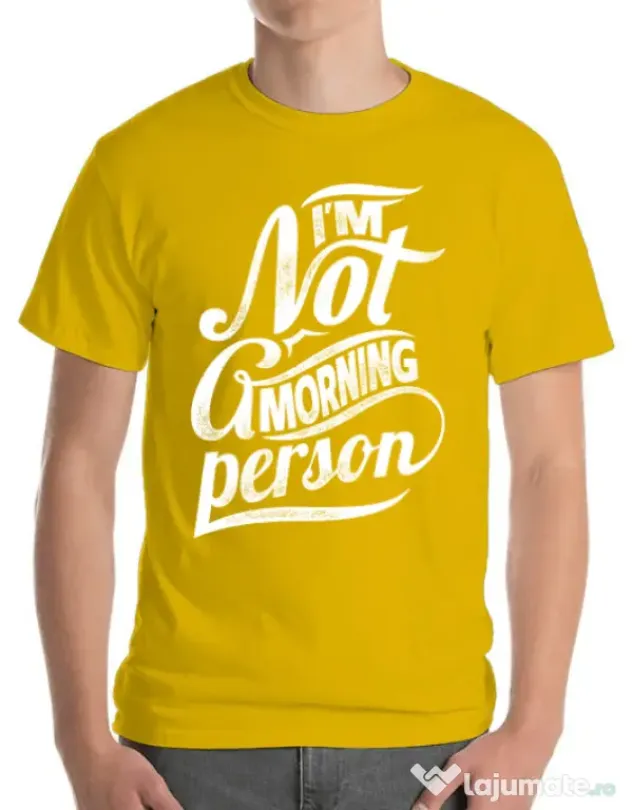 Tricou ADLER barbat Not a morning person Galben