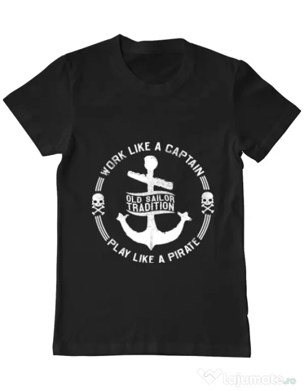 Tricou ADLER barbat Old sailor tradition Negru