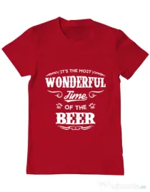 Tricou ADLER barbat Wonderful time of the beer Rosu