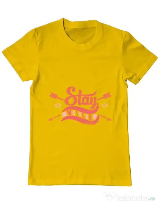 Tricou ADLER barbat Stay wild Galben