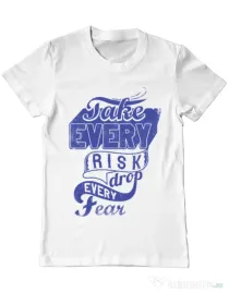 Tricou ADLER barbat Take every risk Alb