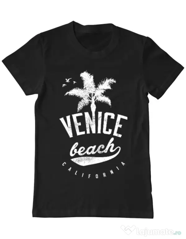 Tricou ADLER barbat Venice beach California Negru