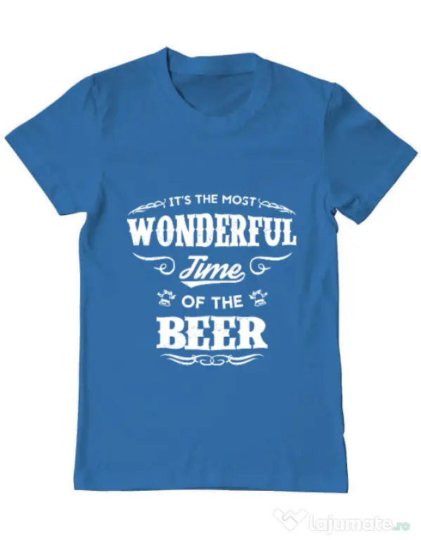 Tricou ADLER barbat Wonderful time of the beer Albastru azuriu