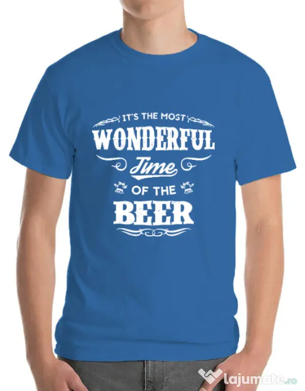 Tricou ADLER barbat Wonderful time of the beer Albastru azuriu